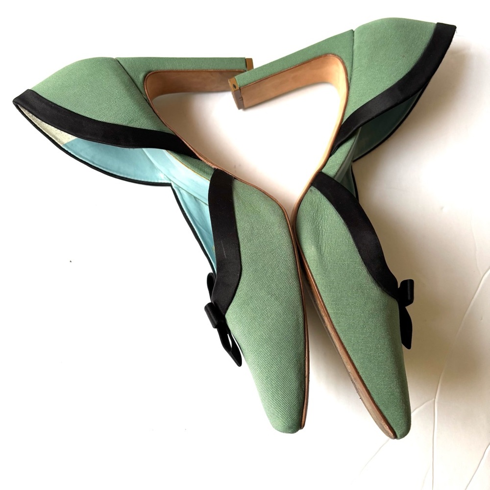 Frances Valentine shoes Sinclair D'Orsay Pump heels in green sz 9B - Picture 6 of 7